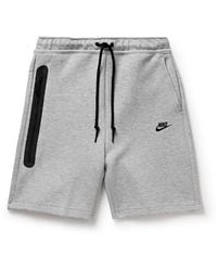 Nike - Straight-leg Logo-print Cotton-blend Tech Fleece Drawstring Shorts - Lyst