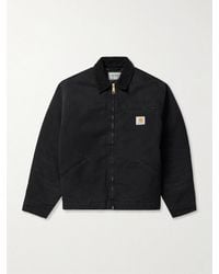 Carhartt - Og Detroit Corduroy-Trimmed Padded Organic Cotton-Canvas Jacket - Lyst