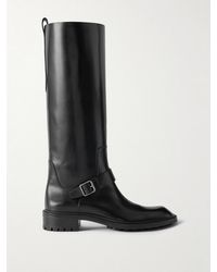Saint Laurent - Vadim Buckled Leather Knee Boots - Lyst