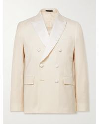 Paul Smith - Slim-fit Double-breasted Satin-trimmed Wool And Mohair-blend Tuxedo Jacket - Lyst