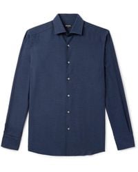 ZEGNA - Cotton And Cashmere-Blend Twill Shirt - Lyst