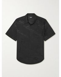 Balenciaga - Logo-jacquard Crinkled-crepe Shirt - Lyst
