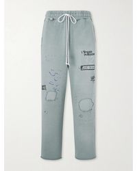 Paly Hollywood - Alta Cienega Distressed Embellished Cotton-fleece Sweatpants - Lyst