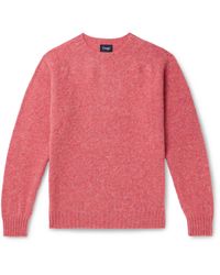 Drake's - Brushed Virgin Shetland Wool Sweater - Lyst