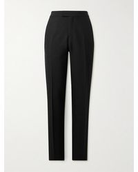 Versace - Slim-Fit Silk-Trimmed Wool And Mohair-Blend Tuxedo Trousers - Lyst