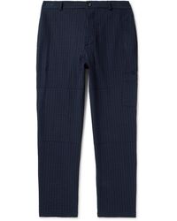 Oliver Spencer - Judo Tapered Organic Cotton-blend Jacquard Trousers - Lyst