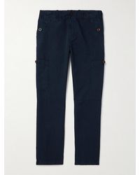 MR P. - Samuel Straight-Leg Garment-Dyed Cotton And Linen-Blend Twill Cargo Trousers - Lyst
