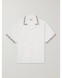 Corridor NYC - Harmony Camp-collar Embroidered Linen And Cotton-blend Shirt - Lyst