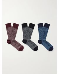 Missoni - Three-Pack Cotton-Blend Crochet-Knit Socks - Lyst