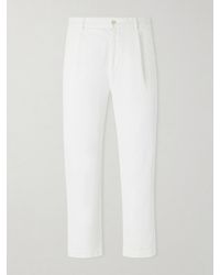 Barena - Cropped Tapered Cotton And Linen-blend Corduroy Trousers - Lyst