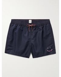 Paul Smith - Happy Slim-fit Short-length Logo-embroidered Recycled Swim Shorts - Lyst