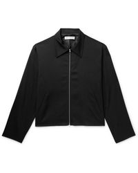 AURALEE Max Gabardine Chambray Padded Flight Blouson in