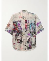 Acne Studios - Oversized Trompe-l'œil Printed Crepe De Chine Shirt - Lyst
