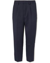 NN07 - Bill 1684 Tapered Cropped Pleated Woven Trousers - Lyst