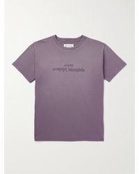 Maison Margiela - T-shirt in jersey di cotone con logo ricamato - Lyst