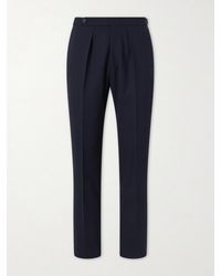 Drake's - Straight-Leg Pleated Virgin Wool Suit Trousers - Lyst