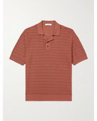 MR P. - Textured-Cotton Polo Shirt - Lyst