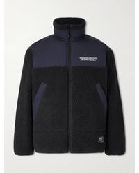 Neighborhood - Logo-embroidered Shell-trimmed Fleece Jacket - Lyst