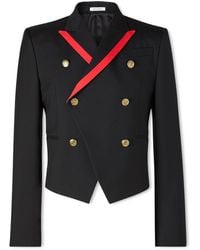 McQueen - Slim-Fit Double-Breasted Grosgrain-Trimmed Wool-Twill Blazer - Lyst