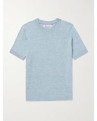 Brunello Cucinelli - Linen And Cotton-blend T-shirt - Lyst