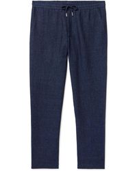 MR P. - James Straight-Leg Linen-Chambray Drawstring Trousers - Lyst