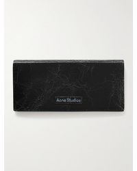Acne Studios - Logo-Print Cracked-Leather Bifold Wallet - Lyst