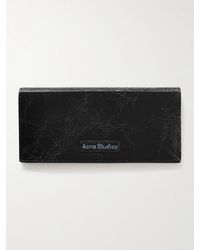Acne Studios - Aufklappbares Portemonnaie aus Craquelé-Leder mit Logoprint - Lyst