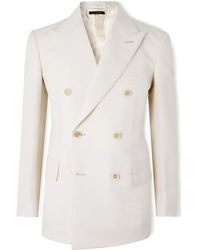 Tom Ford - Double-breasted Cotton And Silk-blend Suit Jacket - Lyst