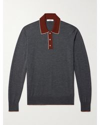 MR P. - Colour-Block Merino Wool Polo Shirt - Lyst