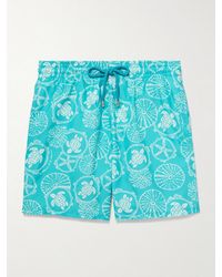 Vilebrequin - Moorea gerade geschnittene mittellange Badeshorts aus ECONYL® mit Print - Lyst