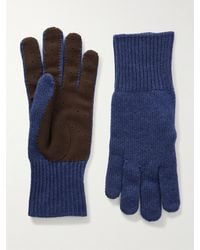 Brunello Cucinelli - Cashmere And Perforated Suede Gloves - Lyst
