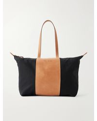 Aimé Leon Dore - Logo-Embossed Leather-Trimmed Canvas Tote - Lyst