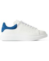 Alexander McQueen - Exaggerated-Sole Suede-trimmed Leather Sneakers - Lyst