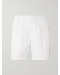 MR P. - Straight-Leg Pleated Linen Shorts - Lyst