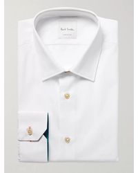 Paul Smith - Slim-Fit Contrast-Cuff Cotton-Poplin Shirt - Lyst
