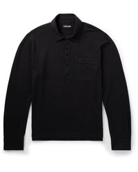 Tom Ford - Cotton And Silk-blend Piqué Polo Shirt - Lyst