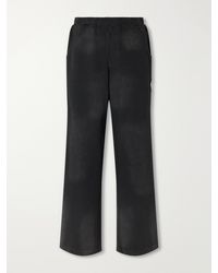 424 - Straight-Leg Distressed Striped Cotton-Jersey Sweatpants - Lyst