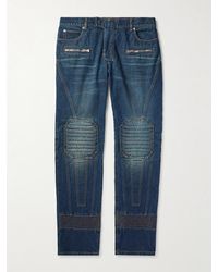 Balmain - Straight-Leg Biker Jeans - Lyst