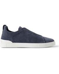 ZEGNA - Triple Stitchtm Suede Slip-on Sneakers - Lyst