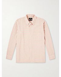 Beams Plus - Button-Down Seersucker Checked Cotton And Linen-Blend Shirt - Lyst
