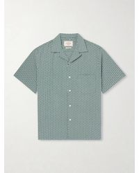 Portuguese Flannel - Portuguese Tile Camp-Collar Embroidered Cotton-Blend Shirt - Lyst