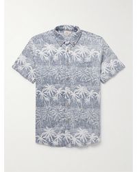 Faherty - Breeze Button-down Collar Printed Hemp-blend Shirt - Lyst