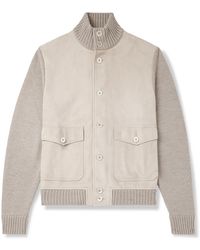 Slowear - Incotex Zanone Virgin Wool-Trimmed Suede Jacket - Lyst