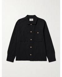 Folk - Patch Linen And Cotton-Blend Overshirt - Lyst