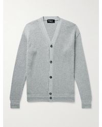 Kiton - Ribbed Silk And Cotton-blend Cardigan - Lyst