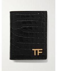 Tom Ford - Aufklappbares Kartenetui aus Leder mit Krokodileffekt und Logo - Lyst