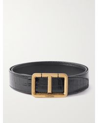 Tom Ford - 3cm Croc-effect Glossed-leather Belt - Lyst
