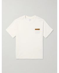 Bottega Veneta - Intrecciato Suede-trimmed Cotton-jersey T-shirt - Lyst