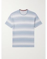 Paul Smith - Logo-Embroidered Striped Cotton And Modal-Blend Piqué T-Shirt - Lyst