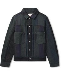 Kardo - Marvin Distressed Patchworked Kantha Cotton Trucker Jacket - Lyst